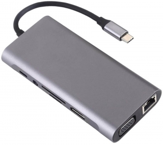 Daytona FC31 USB Type-C to USB 3.0 HDMI VGA RJ45 PD AUX SD TF Dönüştürücü