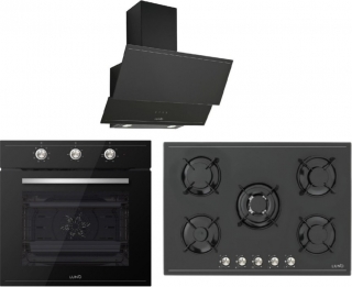 Luno & Silverline Ankastre Set CS5365B01 + F6503B01 + Luno 3420 Siyah 90 cm