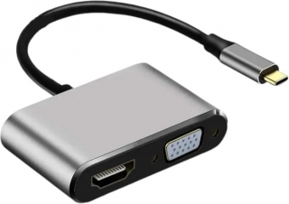 Techmaster Type-C 4in1 4K HDMI VGA USB 3.0 Type-C Dönüştürücü